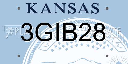 3GIB28 Kansas License Plate