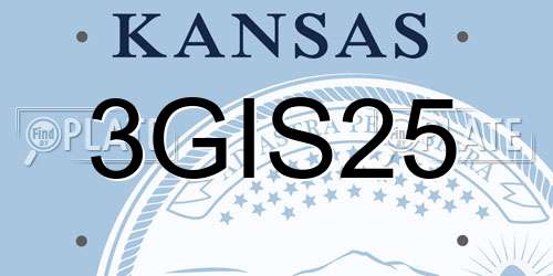 3GIS25 Kansas License Plate