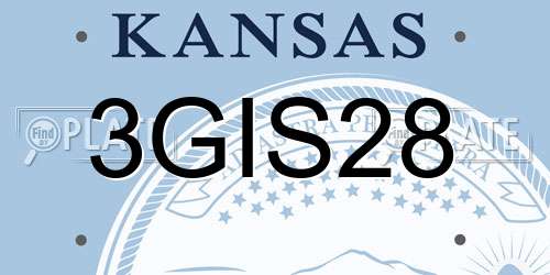 3GIS28 Kansas License Plate