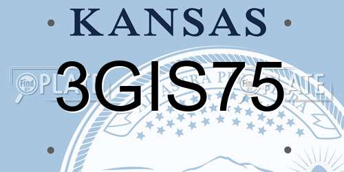 3GIS75 Kansas License Plate