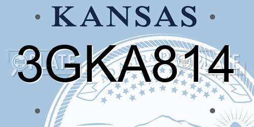 3GKA814 Kansas License Plate