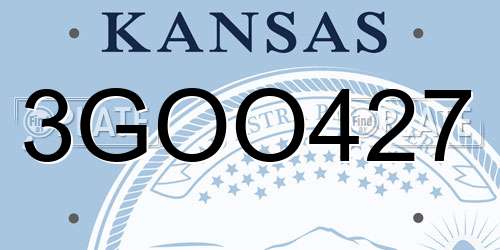 3GOO427 Kansas License Plate