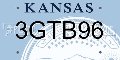 3GTB96 Kansas License Plate