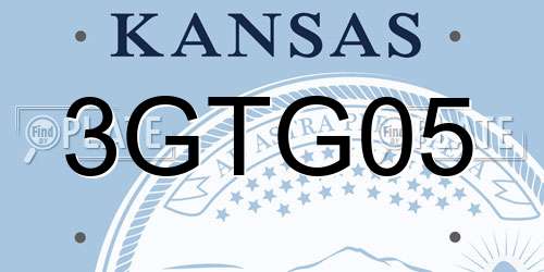 3GTG05 Kansas License Plate