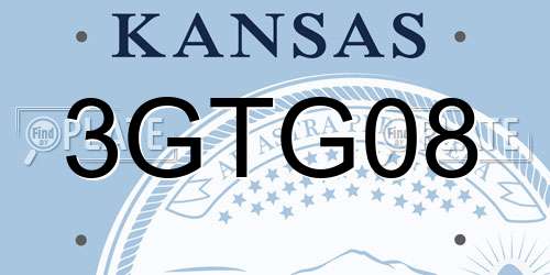 3GTG08 Kansas License Plate