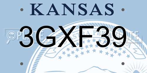 3GXF39 Kansas License Plate