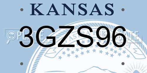 3GZS96 Kansas License Plate