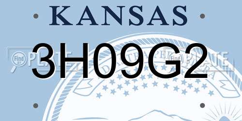 3H09G2 Kansas License Plate