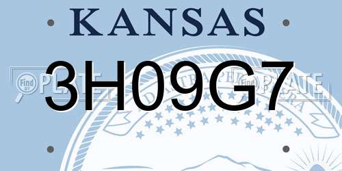 3H09G7 Kansas License Plate
