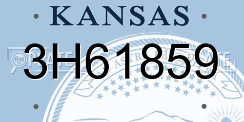 3H61859 Kansas License Plate