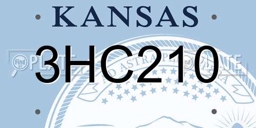 3HC210 Kansas License Plate