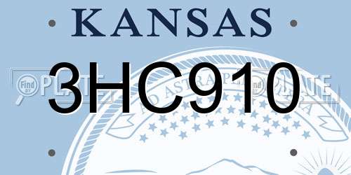 3HC910 Kansas License Plate