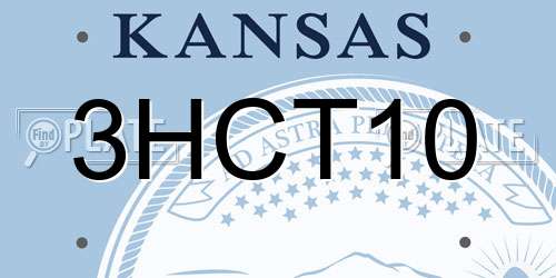 3HCT10 Kansas License Plate