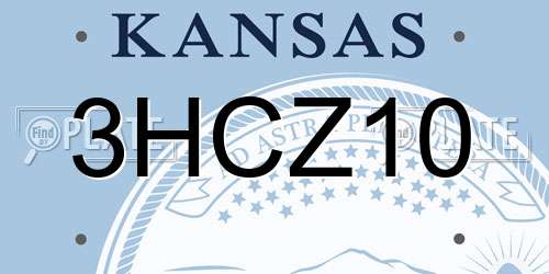 3HCZ10 Kansas License Plate