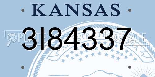 3I84337 Kansas License Plate