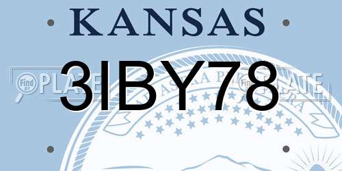 3IBY78 Kansas License Plate