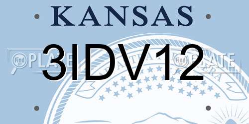 3IDV12 Kansas License Plate