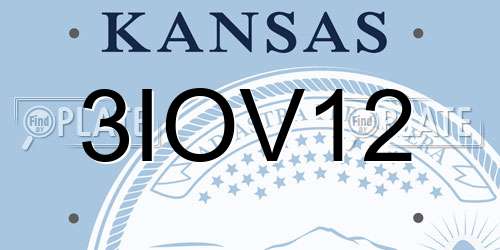 3IOV12 Kansas License Plate