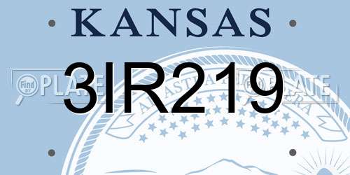 3IR219 Kansas License Plate