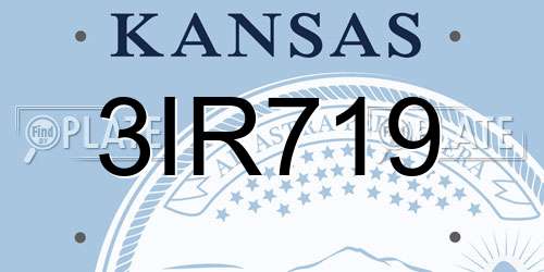 3IR719 Kansas License Plate