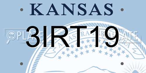 3IRT19 Kansas License Plate