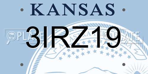 3IRZ19 Kansas License Plate