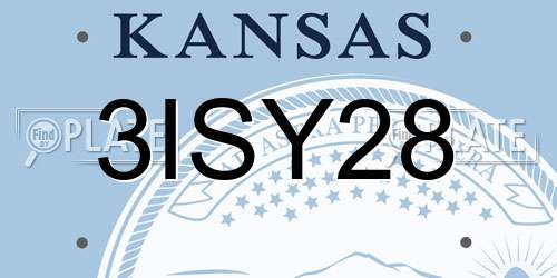 3ISY28 Kansas License Plate
