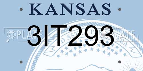 3IT293 Kansas License Plate