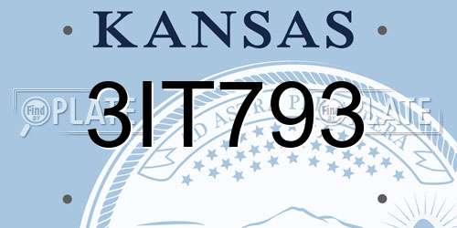 3IT793 Kansas License Plate