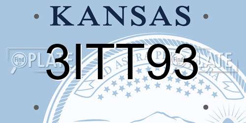 3ITT93 Kansas License Plate