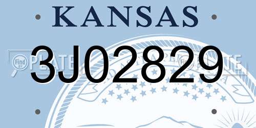 3J02829 Kansas License Plate