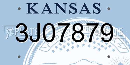 3J07879 Kansas License Plate