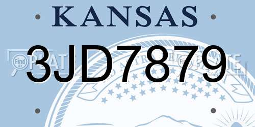 3JD7879 Kansas License Plate