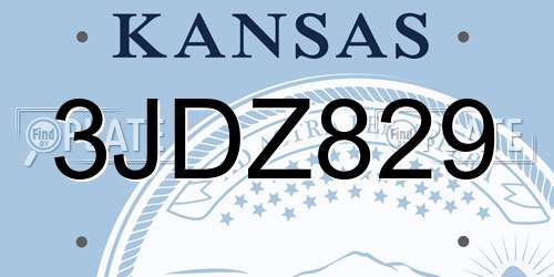 3JDZ829 Kansas License Plate