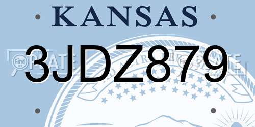 3JDZ879 Kansas License Plate