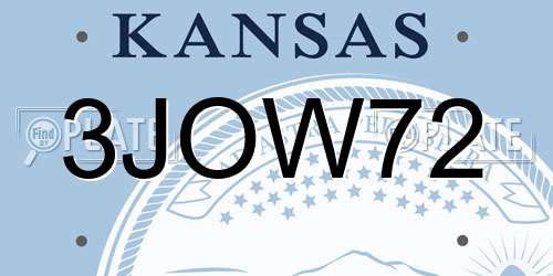 3JOW72 Kansas License Plate