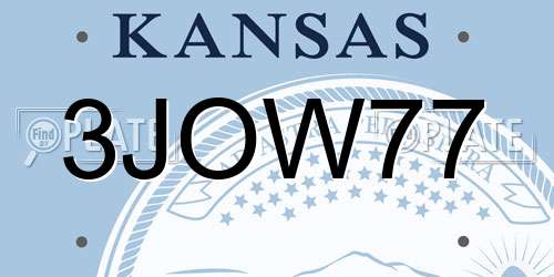 3JOW77 Kansas License Plate