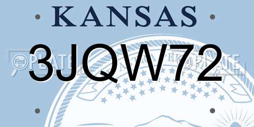 3JQW72 Kansas License Plate