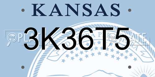 3K36T5 Kansas License Plate