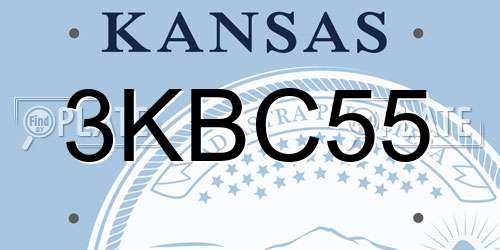 3KBC55 Kansas License Plate