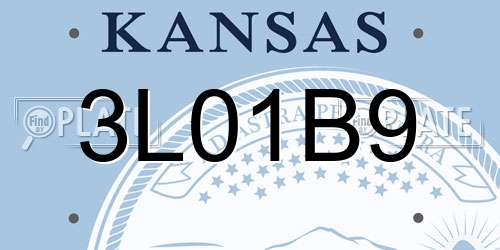 3L01B9 Kansas License Plate