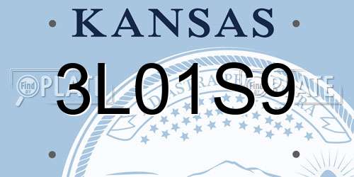 3L01S9 Kansas License Plate