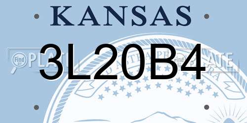 3L20B4 Kansas License Plate