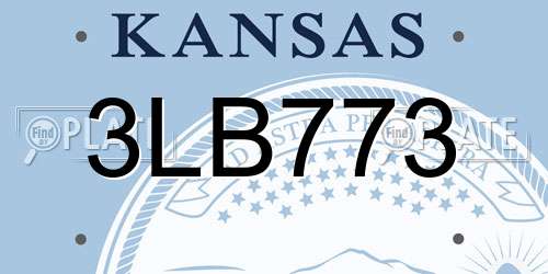 3LB773 Kansas License Plate