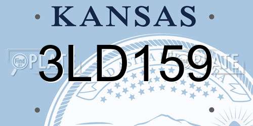 3LD159 Kansas License Plate