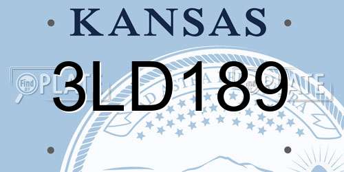 3LD189 Kansas License Plate