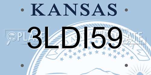 3LDI59 Kansas License Plate
