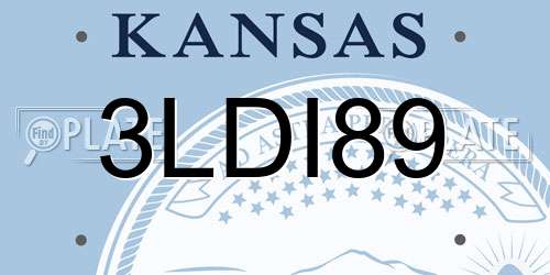 3LDI89 Kansas License Plate