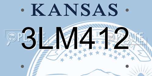3LM412 Kansas License Plate