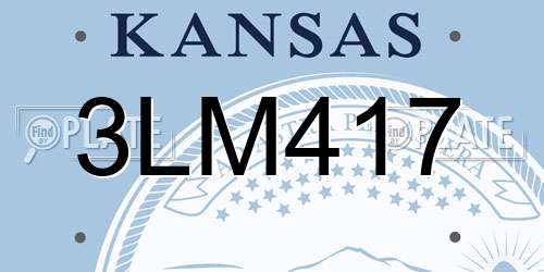 3LM417 Kansas License Plate